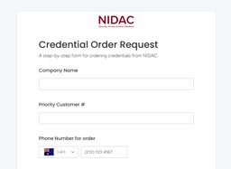 link to Credential Order Request form